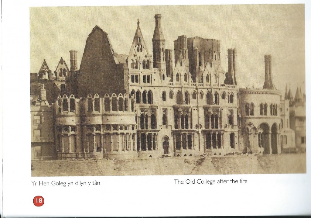 Old College after the fire of 1885