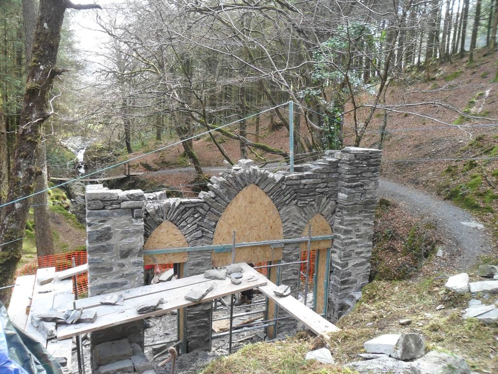 The Gothic arcade, Hafod, under restoration