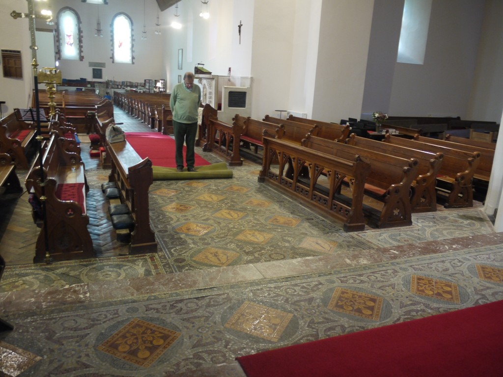 Mosaic floor by Jesse Rust, St Padarn's Church, Llanbadarn 