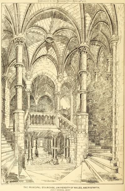 The Principal Staircase of the University College at Aberystwyth. Building News April 14 1871